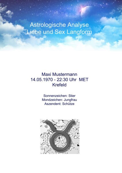 Horoskop Liebe und Sexualität - Langanalyse